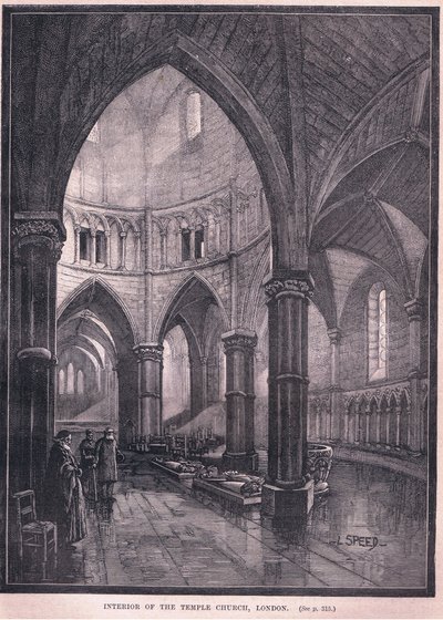 Interior of the Temple Church, London by L. Speed